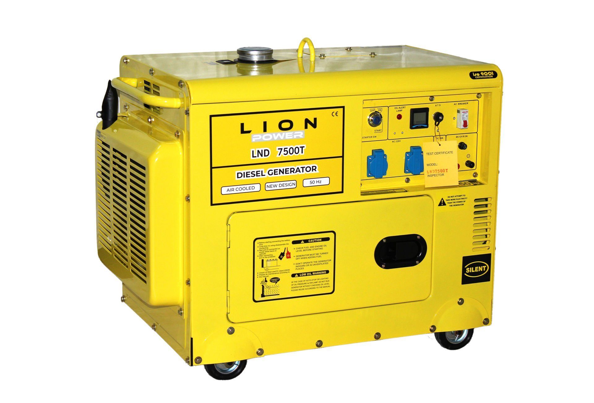 LION POWER DİZEL JENERATÖR  7 KVA DİZEL MARŞLI KABİNLİ MONOFAZELND 7500T